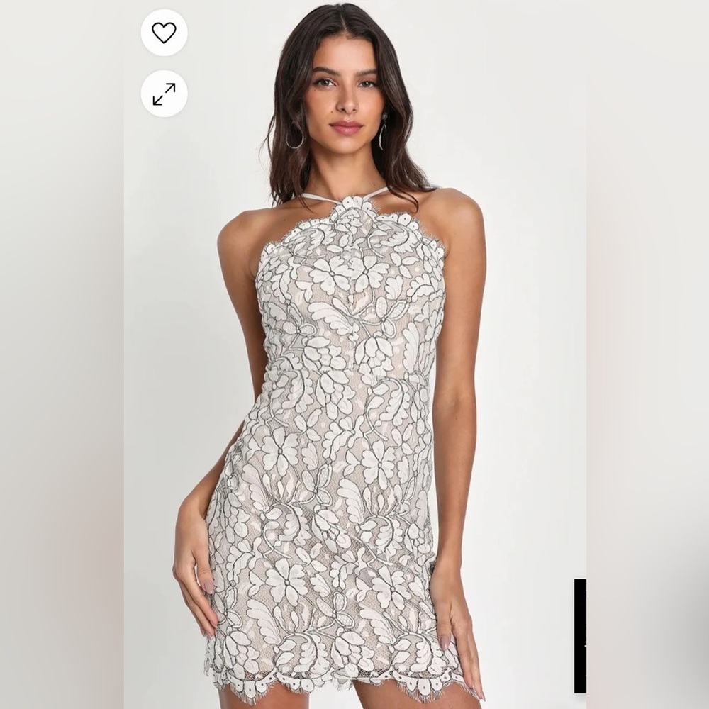 White Lace Mini Dress